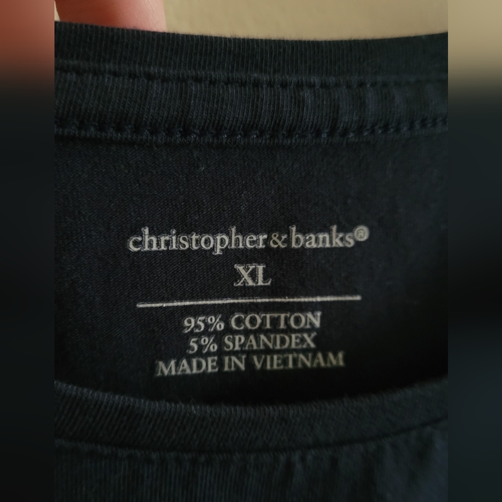 Christopher & Banks Navy Short Sleeve Tee - Picture 2 of 5